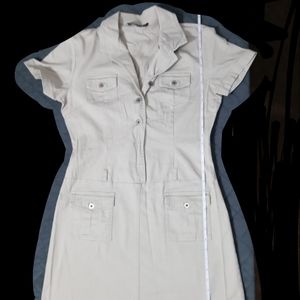 Khaki color Collared dress